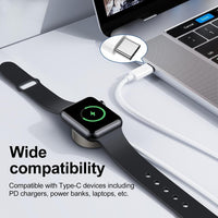 Magnetic Fast Charger to USB-C White (1m) Stainless Steel For Apple Watch
