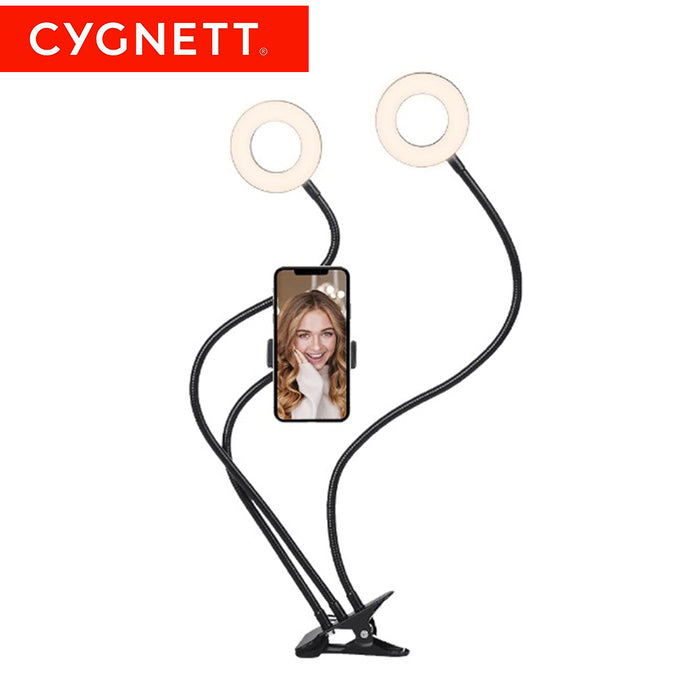 Cygnett V-Dual Classic 2-in-1 Selfie Ring Light with Phone Holder