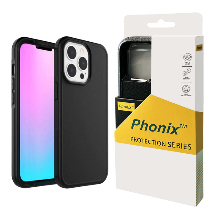Phonix Case For iPhone 13 Pro Rock Hard Case Black