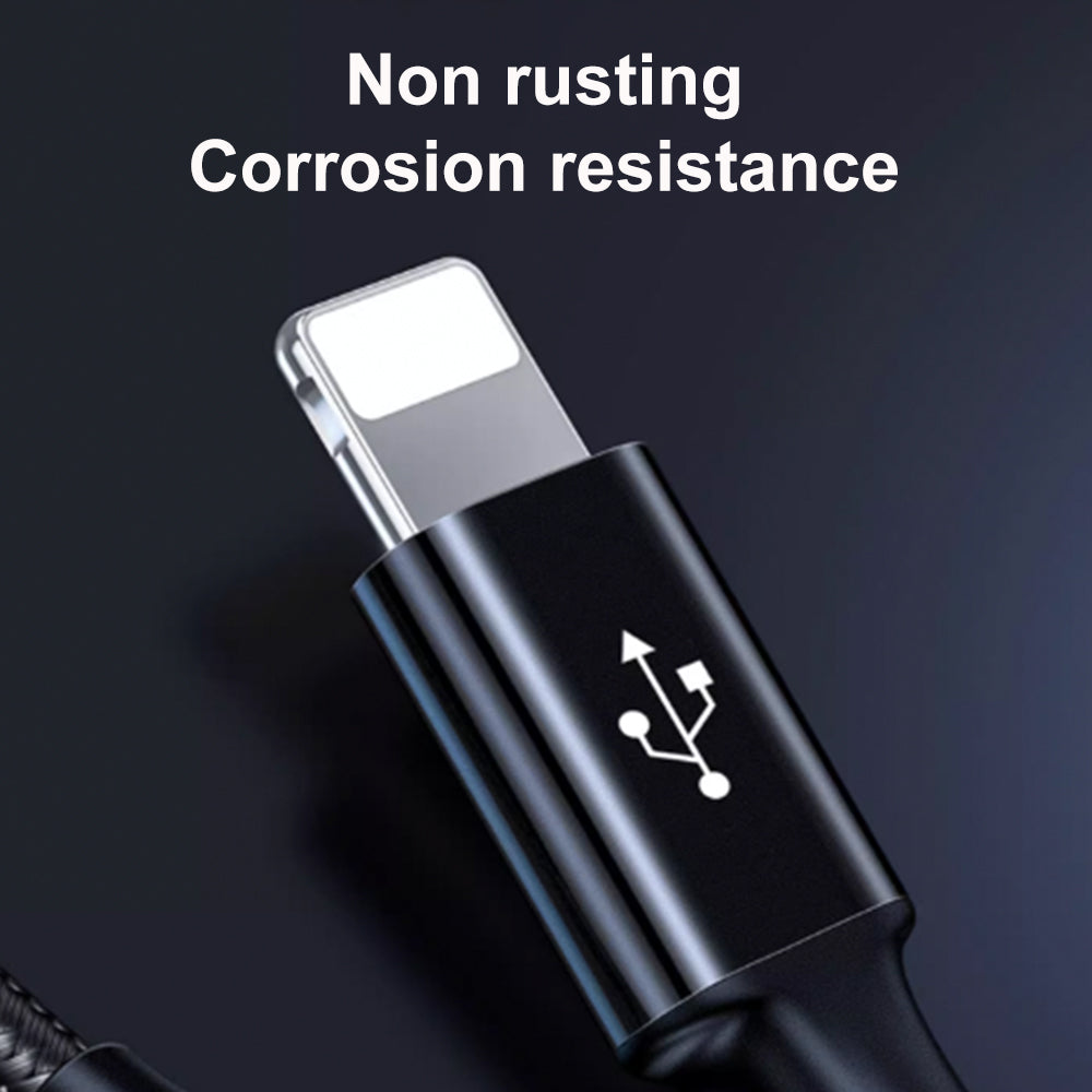 PISEN 3 in 1 60W 1.5M  Aluminum Alloy Braided Charging Cable(1500mm) AP04-1500