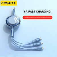 Pisen 3 in 1  66W Scalable Quick Series Data Cable 1.2m (Green)