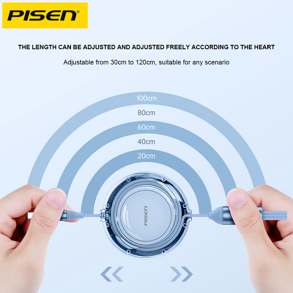 Pisen 3 in 1  66W Scalable Quick Series Data Cable 1.2m (Green)