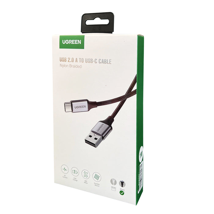 1M USB-C  To USB 2.0 A  Cable Grey+Black Ugreen Compatible for iPhone 15 Series