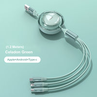 Pisen 3 in 1  66W Scalable Quick Series Data Cable 1.2m (Green)