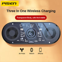 Pisen 3 in 1 Wireless  Charging Station Transparent FYD-C33