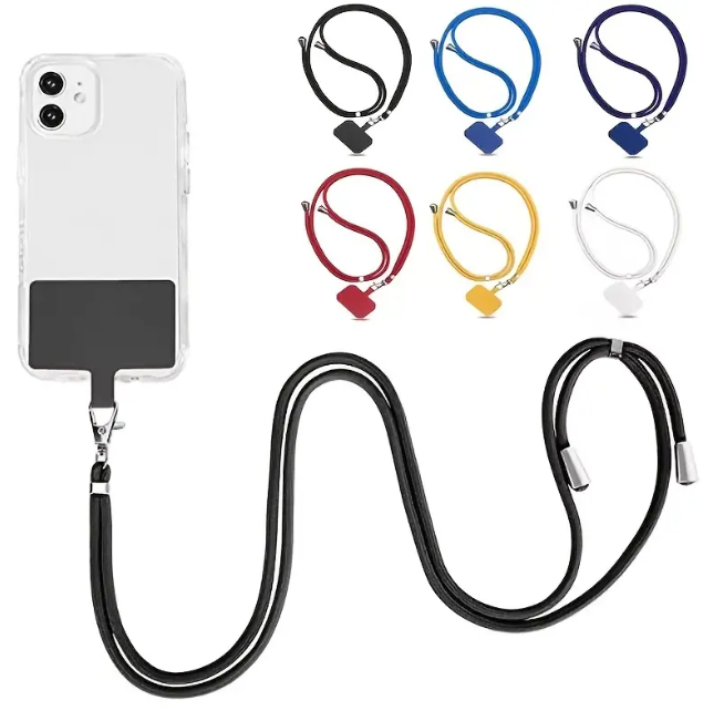 Universal Mobile Phone Lanyard Adjustable Hanging Neck Strap With Patch