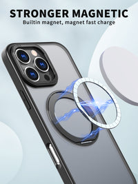 USP Black Case For iPhone 17 Pro Max 360° Rotatable Ring Stand Compatible With Magsafe
