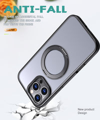 USP Black Case For iPhone 17 Pro Max 360° Rotatable Ring Stand Compatible With Magsafe