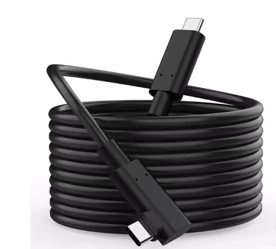VR Link Cable 5M(16FT),USB C to USB C 3.1 Cable, PD3.0 60W Fast Charge Cord, Right Angle