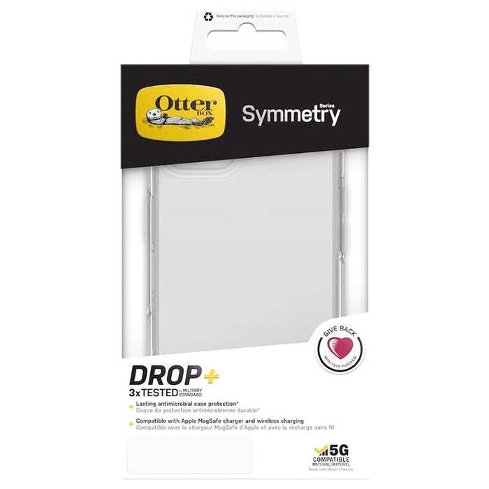 OtterBox Case for iPhone 14 Plus Symmetry Series Clear Antimicrobial