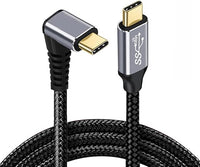 1m 90 Degree Down & Up Angled Type-C USB-C Male to Male  10Gbps 100W Data Cable