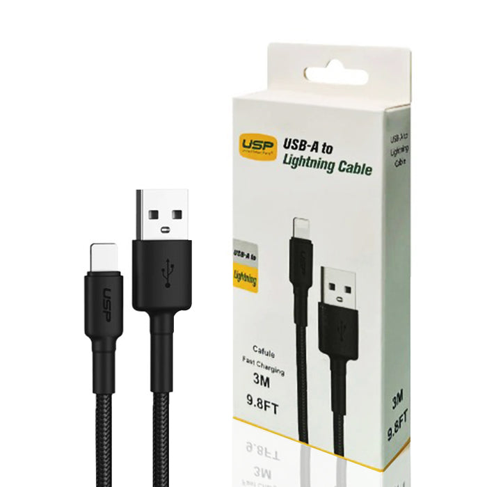 3M BoostUp Cafule Lightning to USB-A Cable Charge & Connect Black USP