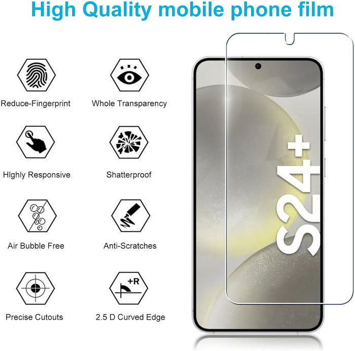 S24 Plus Screen Protector 2.5D Clear Tempered Glass For Samsung Galaxy