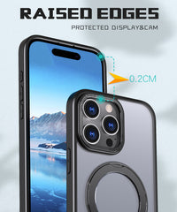 USP Black Case For iPhone 17 Pro Max 360° Rotatable Ring Stand Compatible With Magsafe