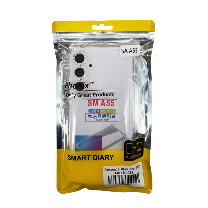 Samsung A55 Clear Jelly Case  (With Soft Round Airbags)