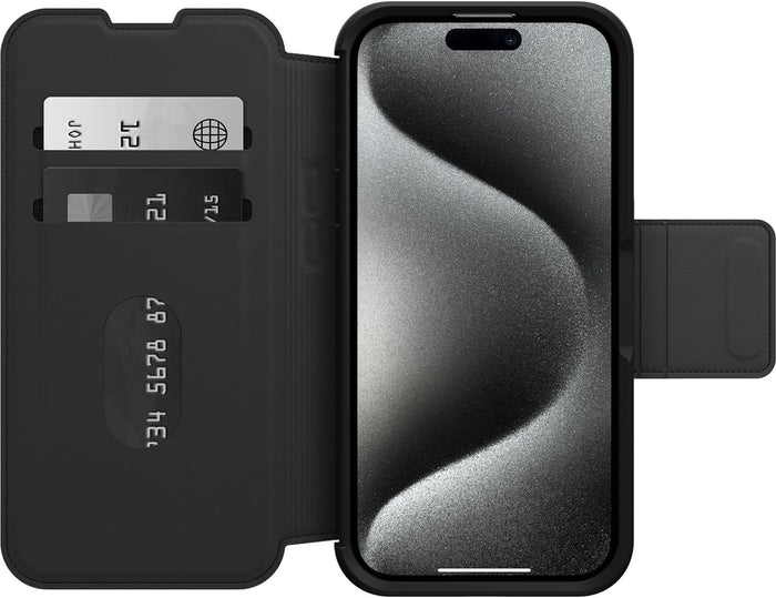 Otterbox Case For iPhone 15 Pro Strada Folio Compatible With MagSafe Case Shadow Black