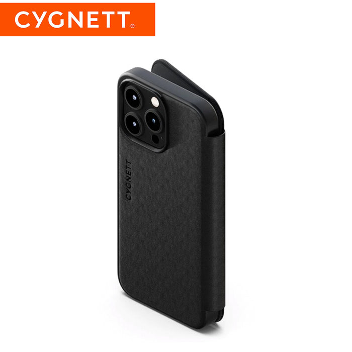 Cygnett Case For iPhone 15 Pro Max Leather Wallet Magnetic Case - Black