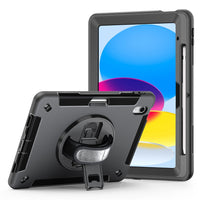 Rugged Case for iPad 10th Gen 2022 10.9‘’ Generic Heavy Duty With Pen Holder（Black Diamond）