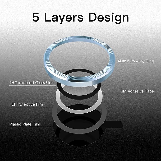 Camera Lens Protector For iPhone 16 Pro / 16 Pro Max Individual Ring Cover (Tempered Glass)