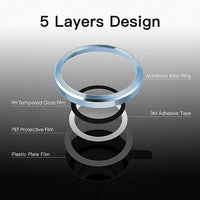 Camera Lens Protector For iPhone 16 Pro / 16 Pro Max Individual Ring Cover (Tempered Glass)