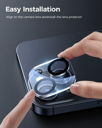 Phonix Camera Lens Protector For iPhone 15 / 15 Plus Back Lens Shield (Tempered Glass)