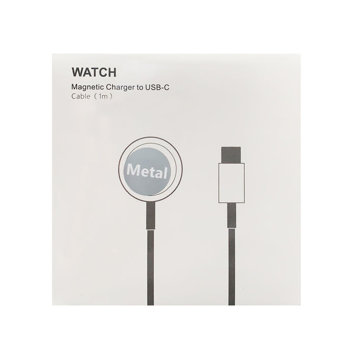 For Apple Watch Magnetic Fast Charger to USB-C White (1m) Stainless Steel