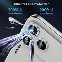 USP Camera Lens Protector For iPhone 17 / 16 / 16 Plus Crystal Style Individual Ring Cover (Tempered Glass)