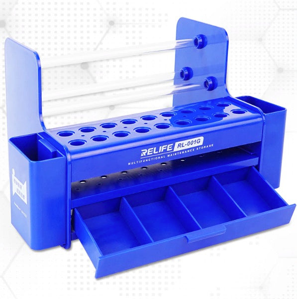 SUNSHINE SS-001G Multifunctional Maintenance Storage Box Electronic Component Screwdriver Tweezers Tool Container Rack