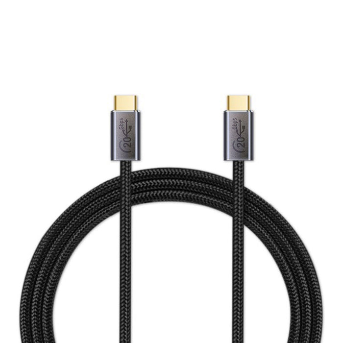 1M BoostUp Cafule USB-C to USB-C Cable Charge & Video Black （USB 3.2 Gen2 - 20Gbps, 100W/5A, 8K/60Hz) Compatible for iPhone 15 Series
