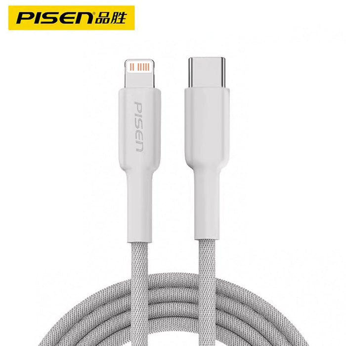 Pisen 1M Lightning to USB-C PD20W Fast Charging Braided Cable LT-TC49-1000
