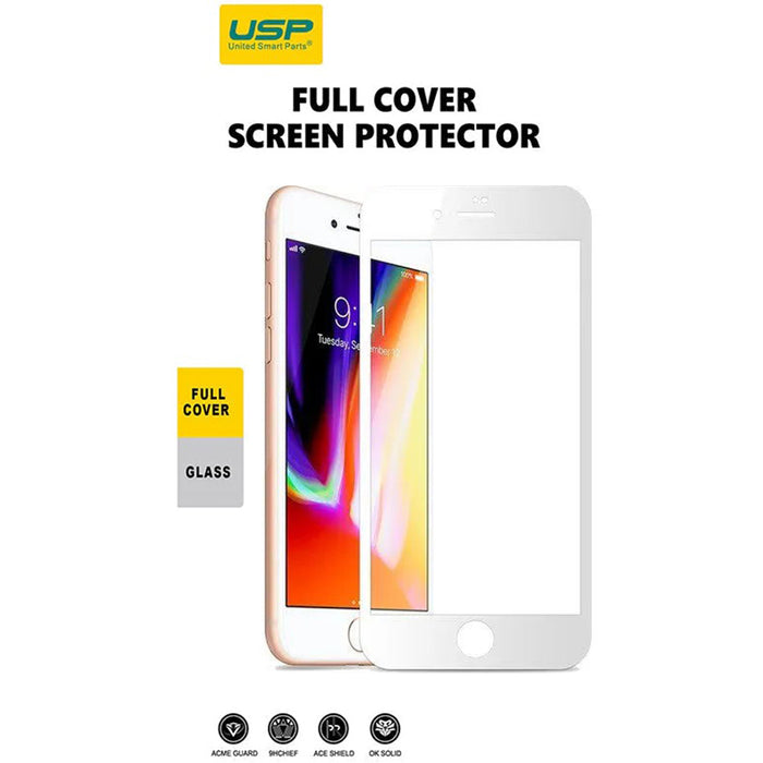 USP Full Cover White Screen Protector For iPhone 7 / 8  (10 PCS/Box)