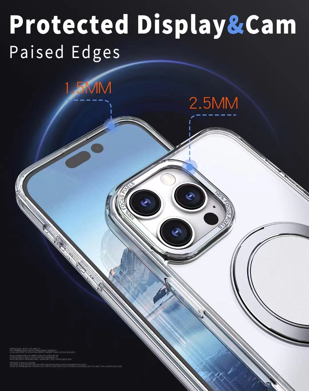 USP Clear Case For iPhone Air 360° Rotatable Ring Stand Compatible With Magsafe