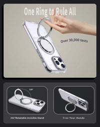 USP Clear Case For iPhone Air 360° Rotatable Ring Stand Compatible With Magsafe