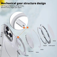 USP Clear Case For iPhone Air 360° Rotatable Ring Stand Compatible With Magsafe