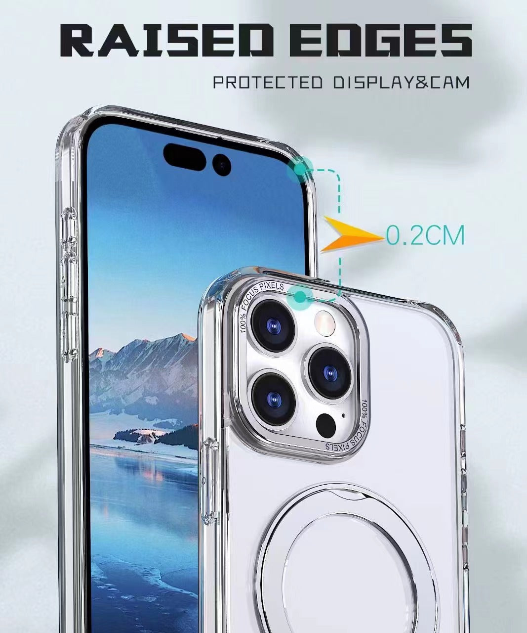 USP Clear Case For iPhone Air 360° Rotatable Ring Stand Compatible With Magsafe