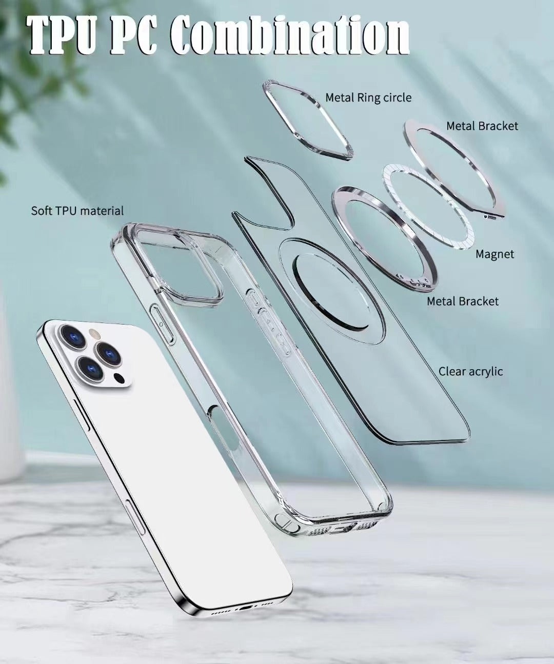 USP Clear Case For iPhone Air 360° Rotatable Ring Stand Compatible With Magsafe