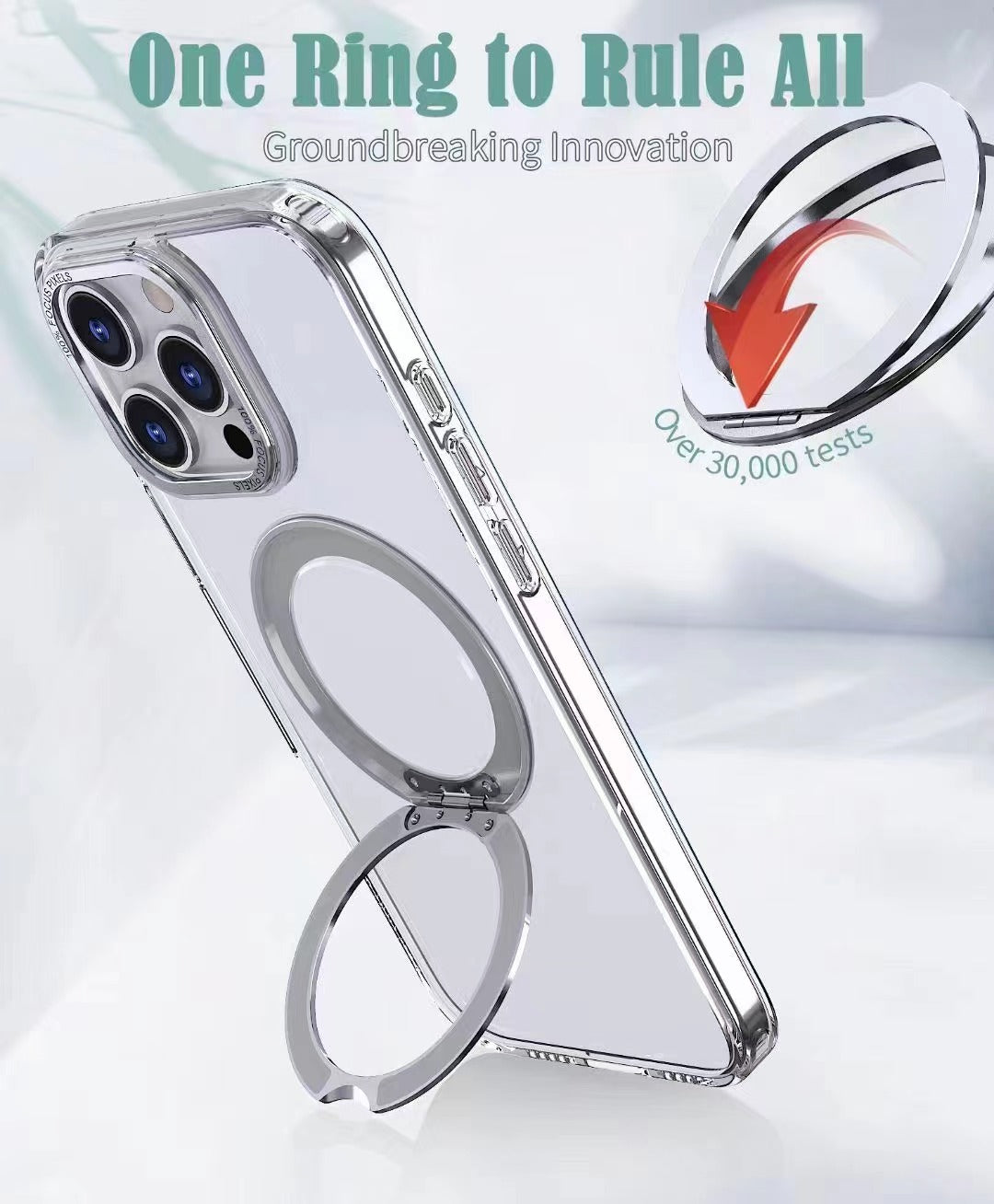 USP Clear Case For iPhone Air 360° Rotatable Ring Stand Compatible With Magsafe