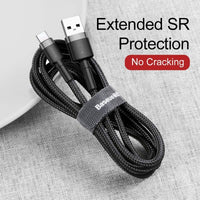 1M  USB-C to USB-A cafule Cable USB For Type-C 3A 1M Gray+Black Baseus Compatible for iPhone 15 Series