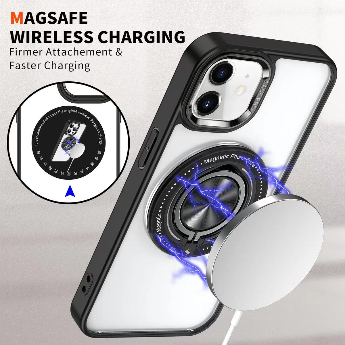 USP Case For iPhone 17 Pro Max Ring Holder Case Compatible With Magsafe