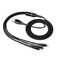 1M 3 in 1  USB A With light Durable cable 2.4A USP