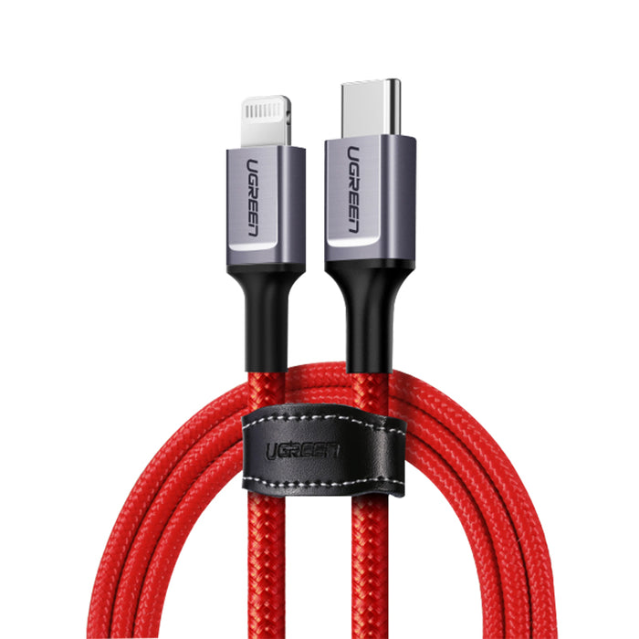 1M Mfi Lightning  To Type-C 2.0 Male Cable Red UGREEN