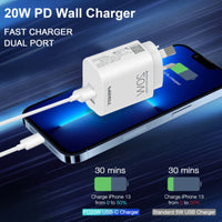 20W USB A + TYPE C Fast Wall Charger PISEN