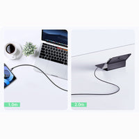 1M 100W USB-C To USB-C  5A Data Cable Aluminum Nylon Braid Grey+ Black Ugreen Compatible for iPhone 15 Series
