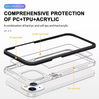 Phonix Case For iPhone 13 Pro Clear Rock Hard Case Black border (With Camera Protective)