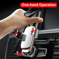 Metal Age Gravity Car Mount Silver Phone Holder Baseus