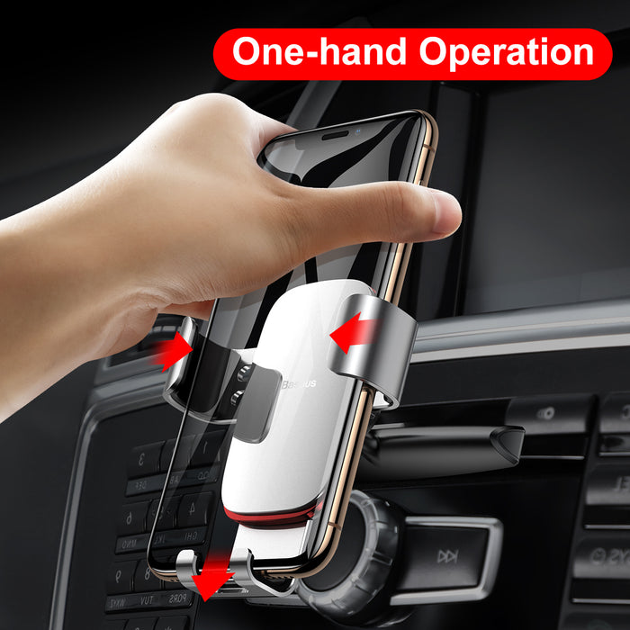 Metal Age Gravity Car Mount Silver Phone Holder Baseus