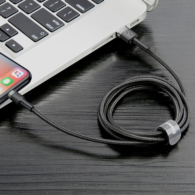 3M Lightning to USB-A cafule Cable Gray+Black Baseus