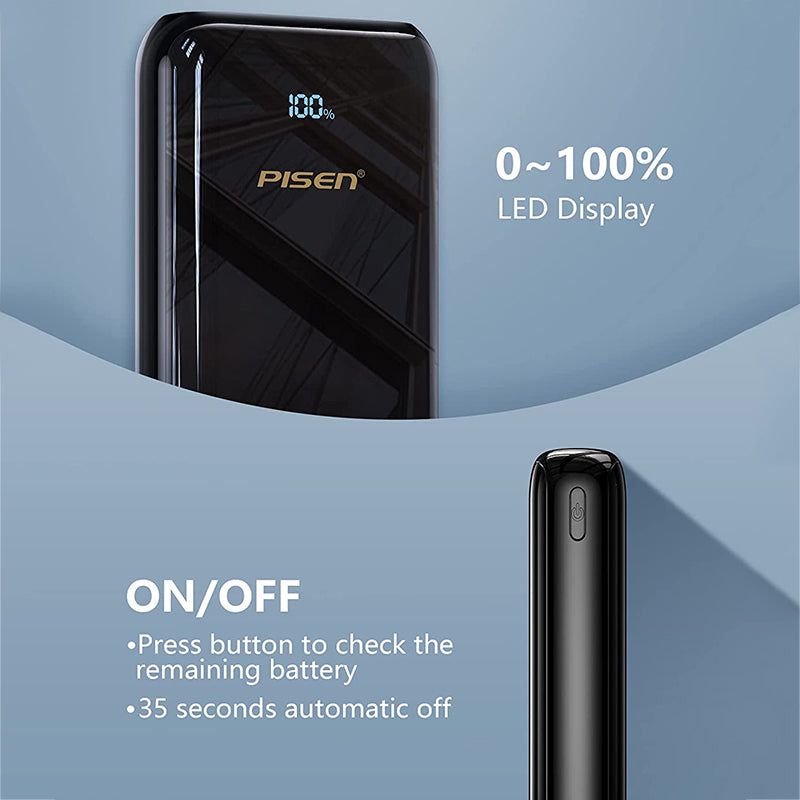 PD QC 3.0 Fast Charging Power Bank 22.5W 20k (20000mAh) with LED Display PISEN