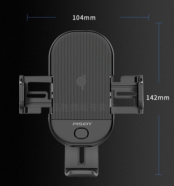 PISEN Gravity-Activated Car vent Mount Vent Phone Holder Electric Bracket Wireless Charger Qi car Holder(15W)Black