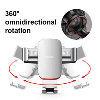 Metal Age Gravity Car Mount Silver Phone Holder Baseus